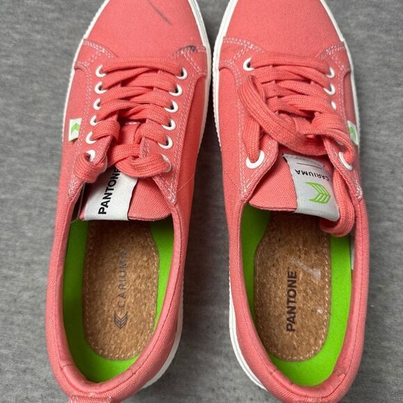 Cariuma Shoes Mens 9 Peach Canvas OCA Pantone Low Top Casual Summer Sneakers - Picture 6 of 10